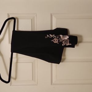 Xs Betsey Johnson performance, black and tan floral